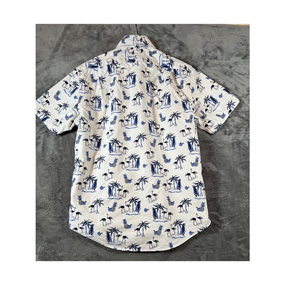 Ralph Lauren Hawaiian Shirt Mens Large Flamingo Pineapple Surfboard Flesh Pony - Picture 2 of 8